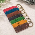 Personalisierte Linie Zeichnung Haustier Porträt Leder Schlüsselanhänger mit Namen Multicolor verfügbar Geburtstag Geschenk für Tierliebhaber Besitzer