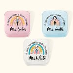 Personalized It Takes A Big Heart To Shape Little Minds Rainbow Jewelry Case Birthday Back to School Gift for Teacher