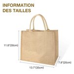 Sac à Main en Jute Personnalisé avec Prénom à Nœud Papillon de Crayon Accessoire Voyage de Grande Capacité Cadeau Fête des Professeurs pour Enseignant