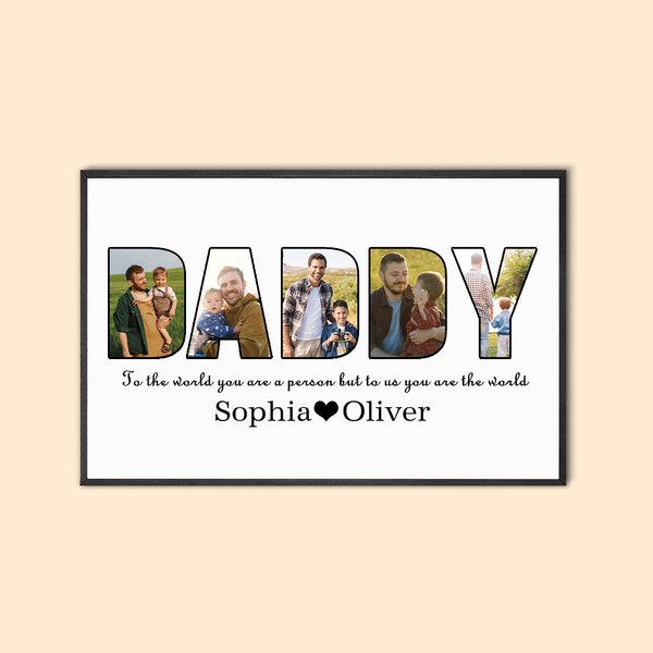 Multi-color Picture Frame with Text & 1-8 Names