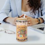 Personalized Teach Them Love Them Watch Them Grow 20oz Drinking Glasses with Bamboo Lid and Straw Birthday Back to School Gift for Teacher