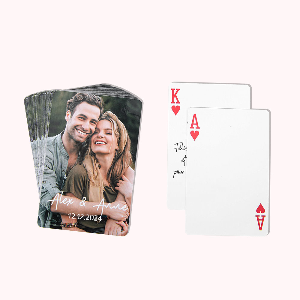 Cartes de poker personnalisées Cadeaux d'anniversaire Souvenirs de mariage, cartes à jouer personnalisées Cartes à jouer personnalisées Jeu de cartes