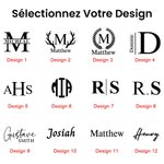 Portefeuille en Cuir pour Homme Personnalisé avec Initiale Nom Texte Gravé Cadeau Anniversaire Fête des Pères