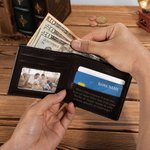 Portefeuille en Cuir pour Homme Personnalisé avec Initiale Nom Texte Gravé Cadeau Anniversaire Fête des Pères