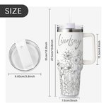 Personalisierte Multi-Color-Schmetterling Blume 40oz Becher mit Namen und Strohhalm Muttertag Geschenk für sie