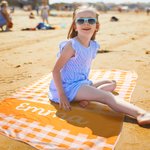 Personalized Oversized Microfiber Quick Dry Gingham Beach Towel with Name Summer Travel Essentials Birthday Gift for Kids