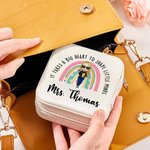 Personalized It Takes A Big Heart To Shape Little Minds Rainbow Jewelry Case Birthday Back to School Gift for Teacher