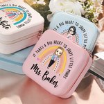 Personalized It Takes A Big Heart To Shape Little Minds Rainbow Jewelry Case Birthday Back to School Gift for Teacher