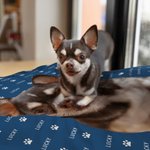 Personalized Paw Fish Bone Pet Photo Collages Soft Throw Blanket with Name Birthday Memorial Gift for Dog Cat Pet Lovers