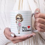 Personalized It Takes A Big Heart To Shape Little Minds White Ceramic Coffee Mug with Title and Name Appreciation Back to School Gift for Teacher