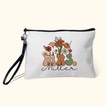 Personalized Retro Wildflowers MRS. Makeup Bag Bridal Shower Back to School Birthday Gift for Women