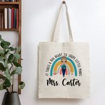 Personalisierte Es braucht ein großes Herz, um kleine Köpfe Regenbogen Leinwand Jute Tasche Tote Bag Wertschätzung zurück zu Schule Geschenk für Lehr
