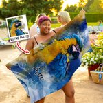 Serviette de Plage Personnalisée avec Image Aquarelle Animal et Prénom Serviette Super Absorbante Cadeau Vacances pour Amoureux d'Animal de Compagnie