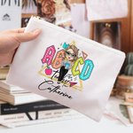Personalized Colourful The Teacher Tour Stationery Makeup Bag with Name Gratitude Back to School Gift for Teacher
