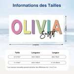 Serviette de Plage Personnalisée avec Prénom Nom de Famille Accessoire Absorbant à Séchage Rapide Cadeau Anniversaire Vacances d'Été pour Femme Fille