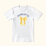 Personalisierte Multicolor Baseball Coquette Bow 100% Baumwolle Damen T-Shirt mit Namen Geburtstag Team Spiel Geschenk für Baseball-Sport-Liebhaber