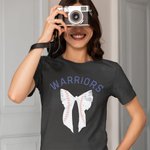 Personalisierte Multicolor Baseball Coquette Bow 100% Baumwolle Damen T-Shirt mit Namen Geburtstag Team Spiel Geschenk für Baseball-Sport-Liebhaber