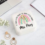Personalized It Takes A Big Heart To Shape Little Minds Rainbow Jewelry Case Birthday Back to School Gift for Teacher