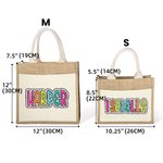 Personalisierte Dalmatiner Dots Jute Tasche mit Tasche und bunten Namen wiederverwendbar Tote Bag zurück zu Schule Hochzeit Strand Geschenk für Frauen