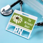 Personalisierte The Withered Daisy Acryl ID Badge Buddy mit Text Funny Krankenschwester Woche Geschenk für Krankenschwester Arzt medizinisches Persona