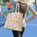 Personalisierte Retro Blume Pickleball Paddles Jute Tasche mit Namen Tote Bag Pickleball Team Match Day Geburtstag Geschenk für Frauen