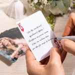 Livre d'Or de Mariage Personnalisé avec Photo Nom Date Style Carte de Poker avec Deux Stylos Marqueurs Cadeau de Souvenir de Mariage pour Couple