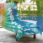 Personalisiertes Überdimensionales Buntes Batik-Strandtuch mit Namen Schnell Trocknend Saugfähig Geburtstag Sommer Urlaub Party Geschenk für sie