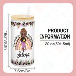 Personalized Teach Them Love Them Watch Them Grow 20oz Drinking Glasses with Bamboo Lid and Straw Birthday Back to School Gift for Teacher