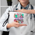 Personliga medicinska element Linnesminkväska med namn och armband Uppskattning Gradering Gåva till sjuksköterska Medicinsk personal Student