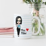 Personalized It Takes A Big Heart To Shape Little Minds White Ceramic Coffee Mug with Title and Name Appreciation Back to School Gift for Teacher