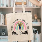 Personalisierte Es braucht ein großes Herz, um kleine Köpfe Regenbogen Leinwand Jute Tasche Tote Bag Wertschätzung zurück zu Schule Geschenk für Lehr