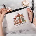 Personalized Retro Wildflowers MRS. Makeup Bag Bridal Shower Back to School Birthday Gift for Women