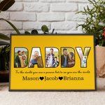 Personalisierte Multicolor Fotorahmen mit Text und 1-8 Namen Home Dekoration Geburtstag Vatertag Geschenk für Vater Großvater