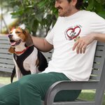 Gepersonaliseerd De weg naar mijn hart is geplaveid met pootafdrukken 100% katoen Unisex T-shirt met naam Verjaardagscadeau voor dierenliefhebbers