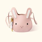 Gepersonaliseerde schattige Bunny Crossbody tas met Daisy naam Charm Verjaardag terug naar school Gift voor meisjes