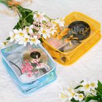 Personalisierte Geburt Blumenstrauß klar Make-up Tasche mit Reißverschluss und Name wasserdicht Reisezubehör Geburtstag Brautjungfer Party Geschenk fü