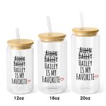 Verre Canette Givré Personnalisé avec 2-7 Noms des Enfants Gobelet avec Couvercle et Paille Cadeau Anniversaire Thanksgiving pour Famille