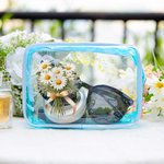 Personalisierte Geburt Blumenstrauß klar Make-up Tasche mit Reißverschluss und Name wasserdicht Reisezubehör Geburtstag Brautjungfer Party Geschenk fü