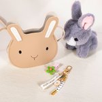 Gepersonaliseerde schattige Bunny Crossbody tas met Daisy naam Charm Verjaardag terug naar school Gift voor meisjes