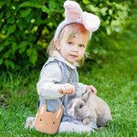 Gepersonaliseerde schattige Bunny Crossbody tas met Daisy naam Charm Verjaardag terug naar school Gift voor meisjes
