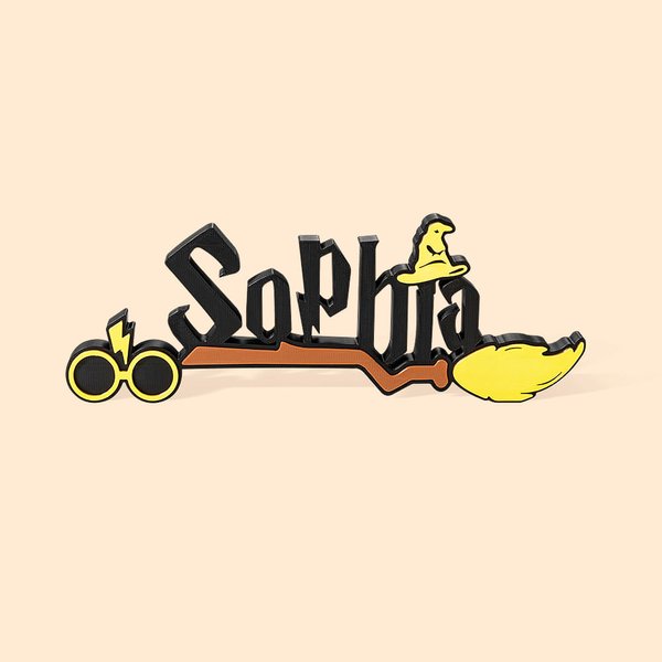 Personalized Witch Wizard Broomstick Name Sign Desk Decoration Birthday Anniversary Gift for Kid