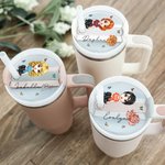 Personalizzato Cartoon Girl donne nascita fiore Tumbler nome Tag coperchio Topper per 20 oz a 40 oz Stanley Tumbler Accessorio regalo di compleanno pe