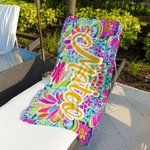 Personalisiertes Retro Paisley Übergroßes Weiches Schnelltrocknendes Mikrofaser Strandtuch mit Namen Sommer Reisen Party Geburtstag Geschenk für Damen