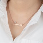 Chaîne Personnalisé avec Prénom et Pierre de Naissance Collier en Argent avec Couronne et Coeur Cadeau Anniversaire pour Femme