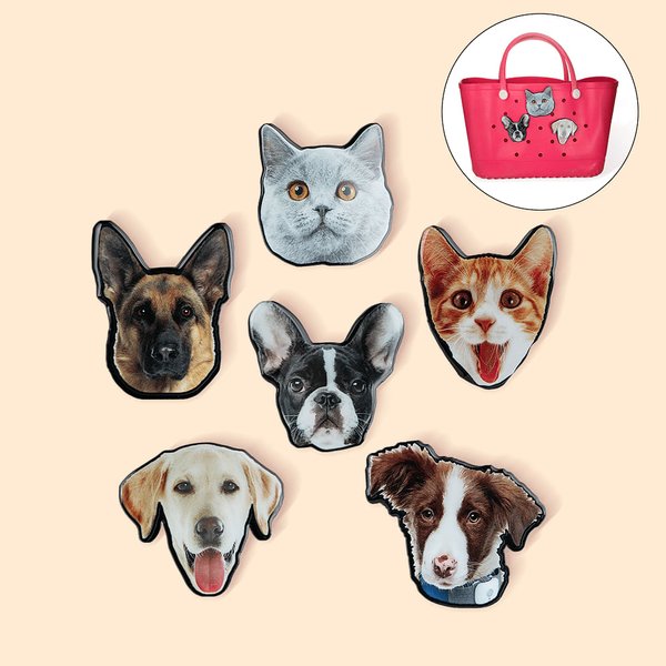 Gepersonaliseerde huisdier portret foto acryl Charm Accessor voor Bogg Memorial verjaardag Gift voor Pet Lover