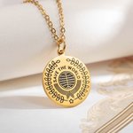 Personalized Engraved College High School Logo Disc Pendant Necklace Anniversary Graduation Back to School Gift for Graduate Student