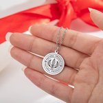 Personalized Engraved College High School Logo Disc Pendant Necklace Anniversary Graduation Back to School Gift for Graduate Student