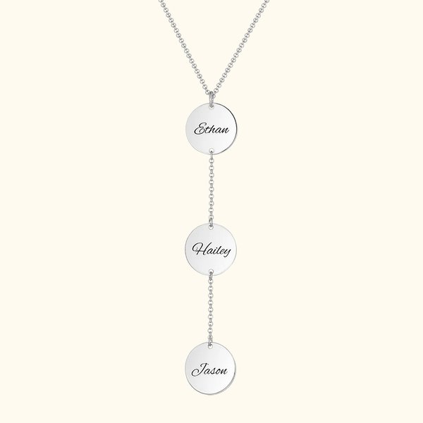 Silver Generation Name Necklace Disc