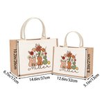 Personalised Retro Wildflowers MRS. Jute Tote Bag with Name Bridal Shower Teacher’s Day Gift for Women