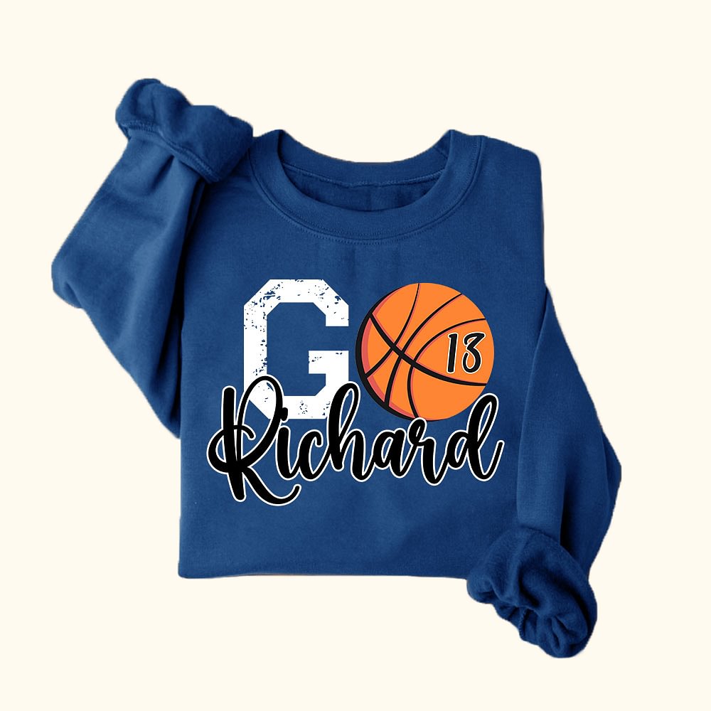 T-shirt Sweatshirt de Basket-ball Personnalisé avec Nom et Numéro Cadeau d'Anniversaire pour les Amateurs de Basket-ball